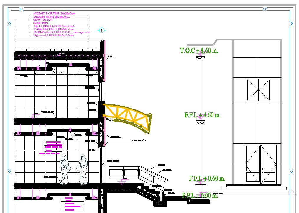 House outside slab detail dwg file