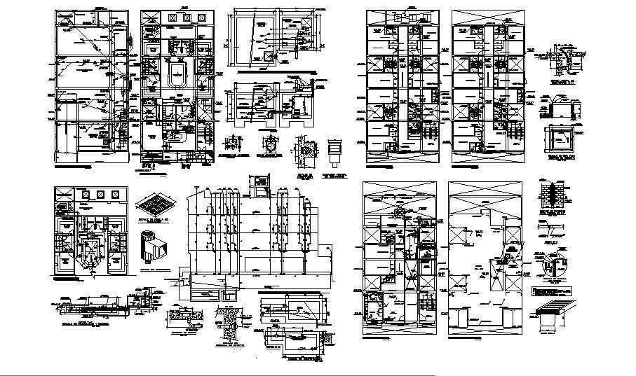 House plan, final drainage and hydraulic system and auto-cad details dwg file