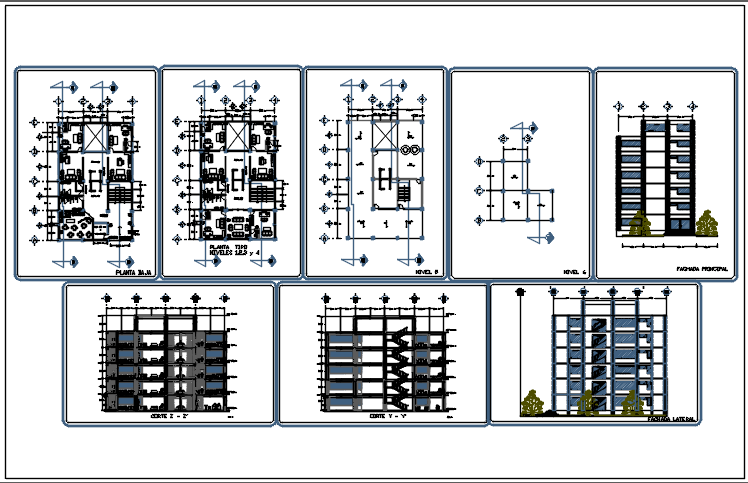 House plan and elevation detail dwg file