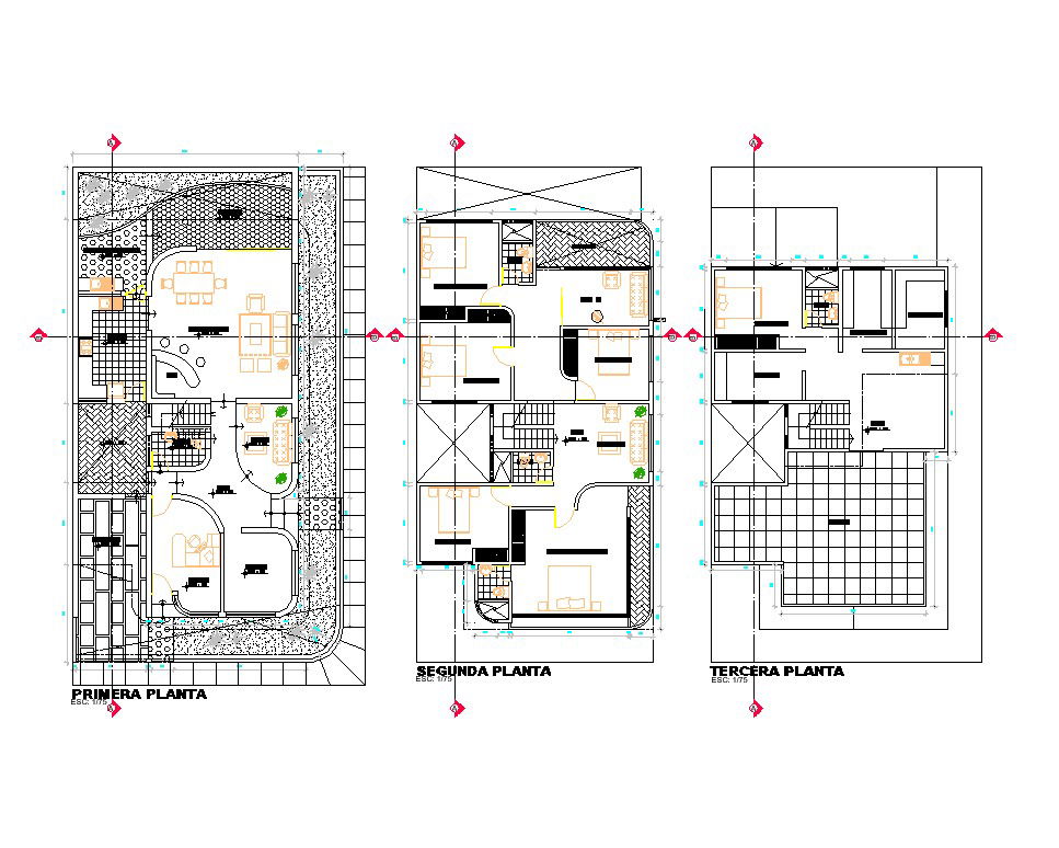 House plan design in dwg file