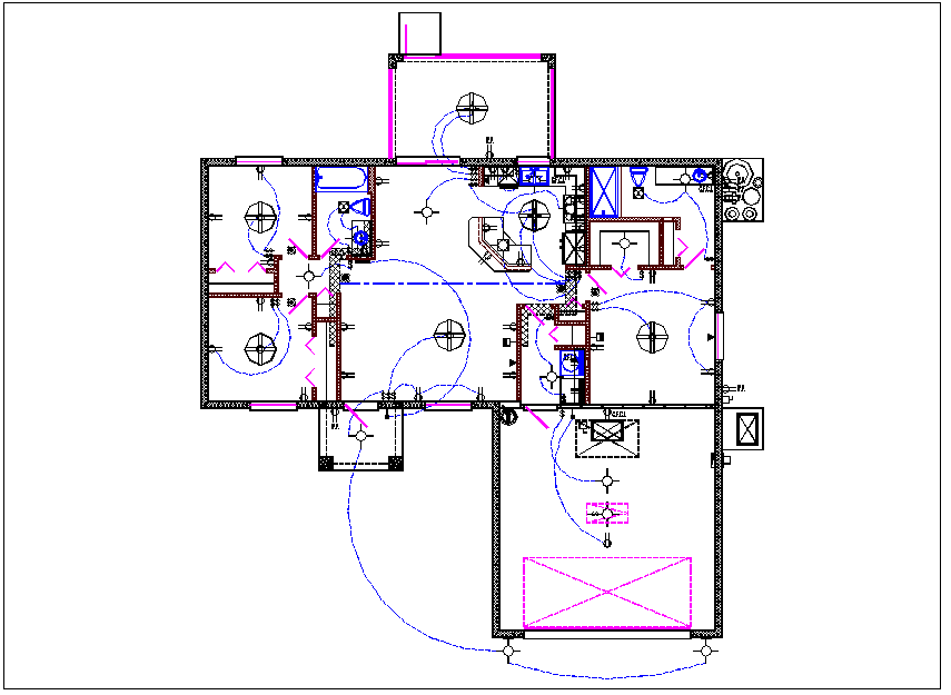House plan layout and electric plan layout view detail dwg file