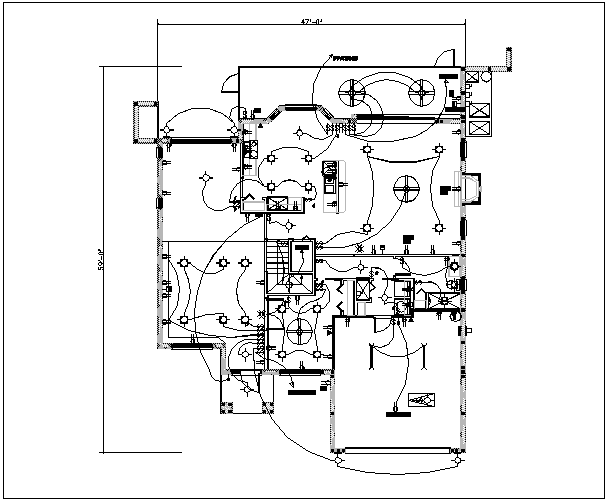 House plan layout and electric plan layout view detail dwg file