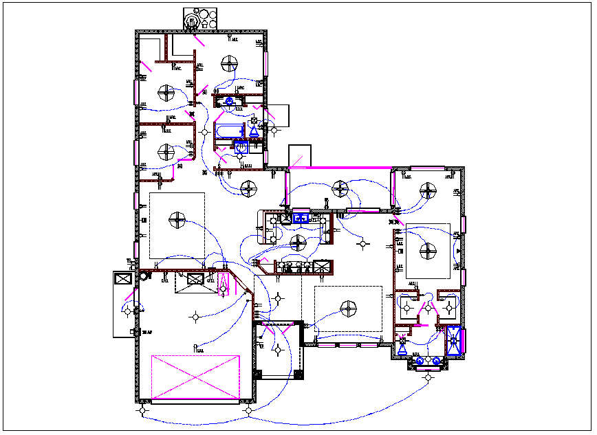 House plan layout and electric plan layout view detail dwg file