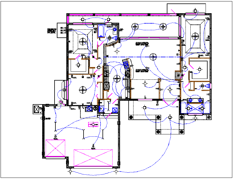 House plan layout and electric plan layout view detail dwg file