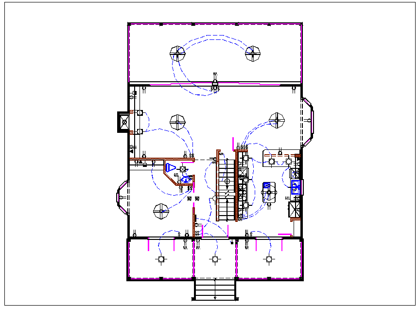 House plan layout and electric plan layout view detail dwg file
