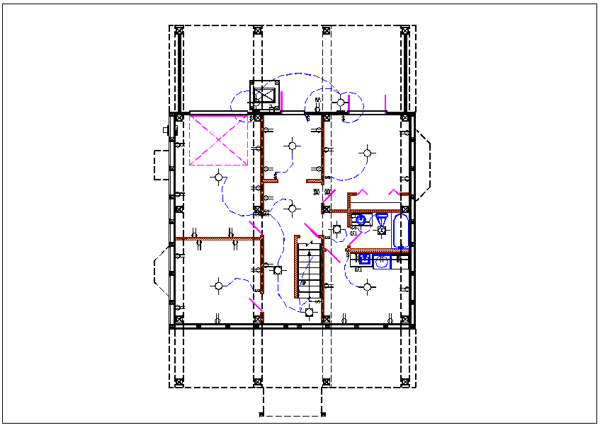 House plan layout and electric plan layout view detail dwg file