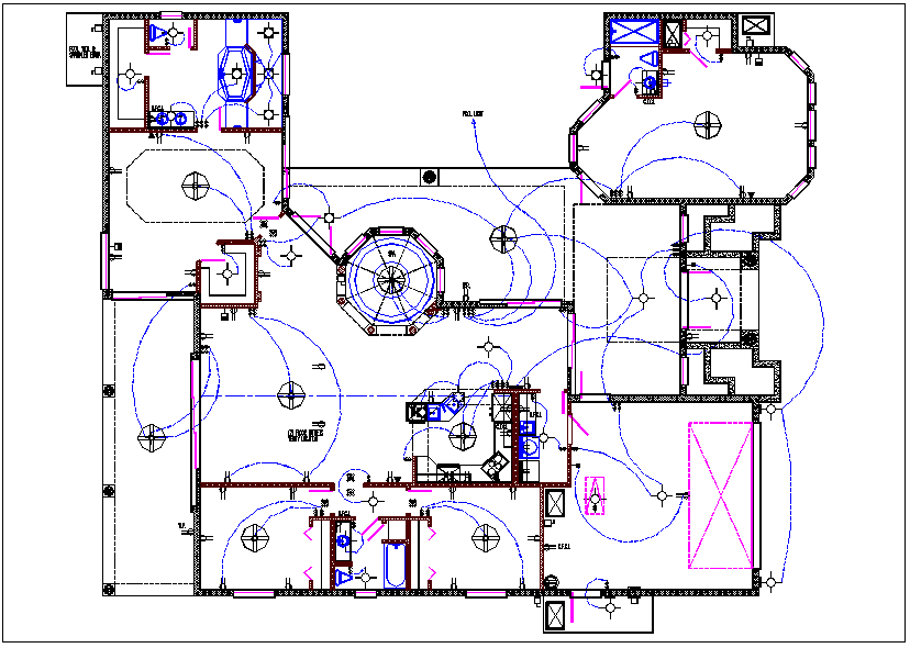 House plan layout and electric plan layout view detail dwg file