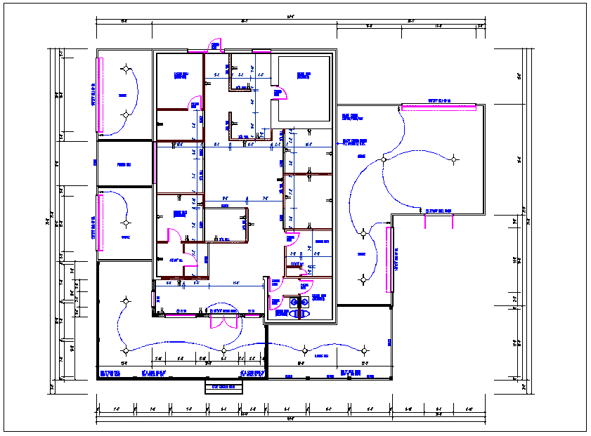 House plan layout and electric plan layout view detail dwg file