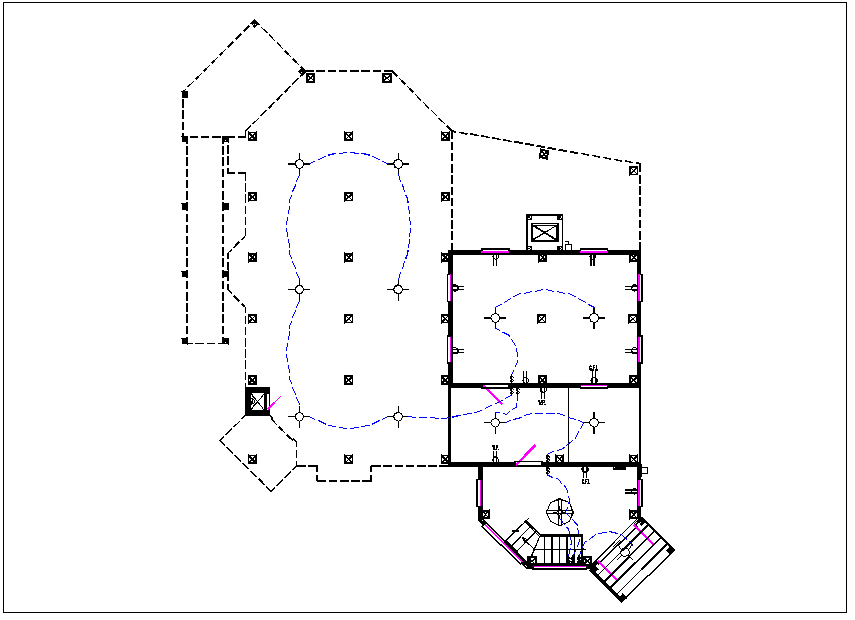House plan layout and electric plan layout view detail dwg file