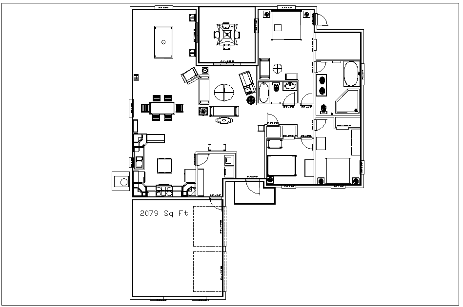House plan layout view detail dwg file