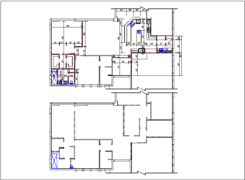 House plan layout view detail dwg file