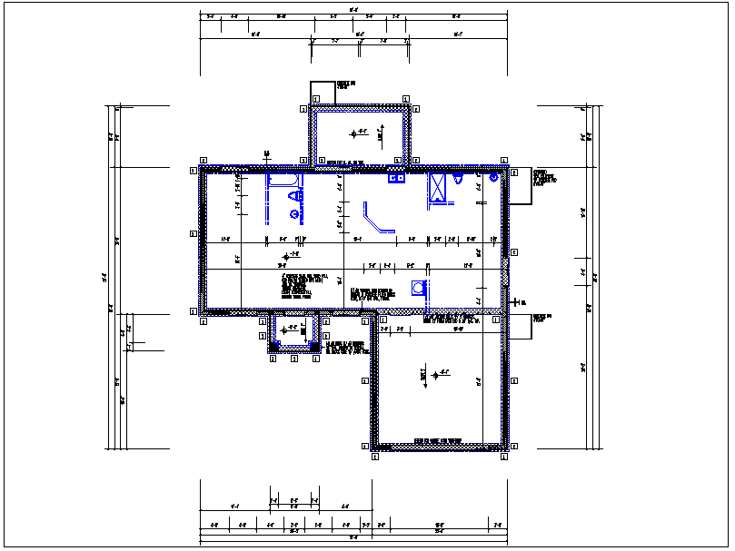 House plan view detail dwg file