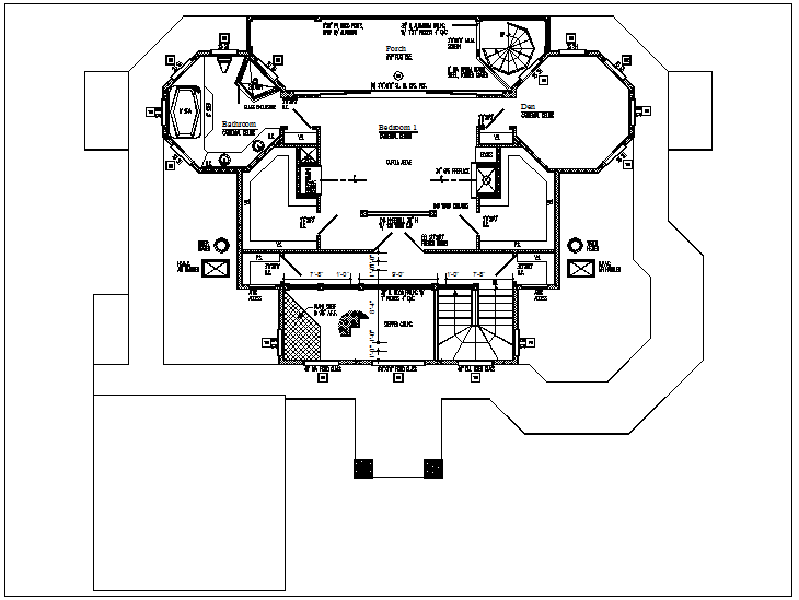 House plan view detail dwg file