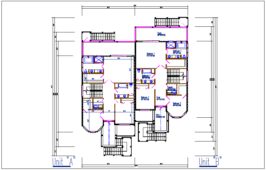 House plan view detail dwg file