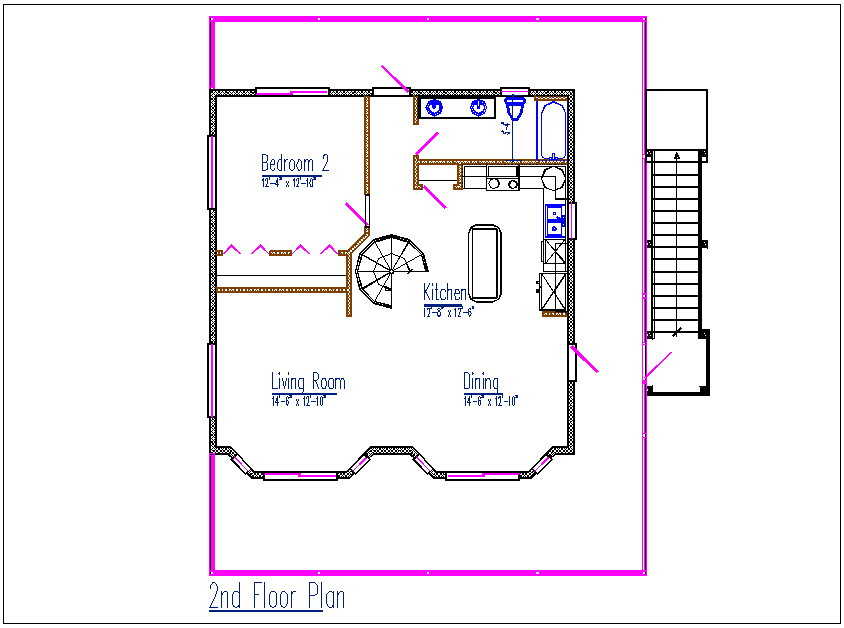 House plan view detail dwg file