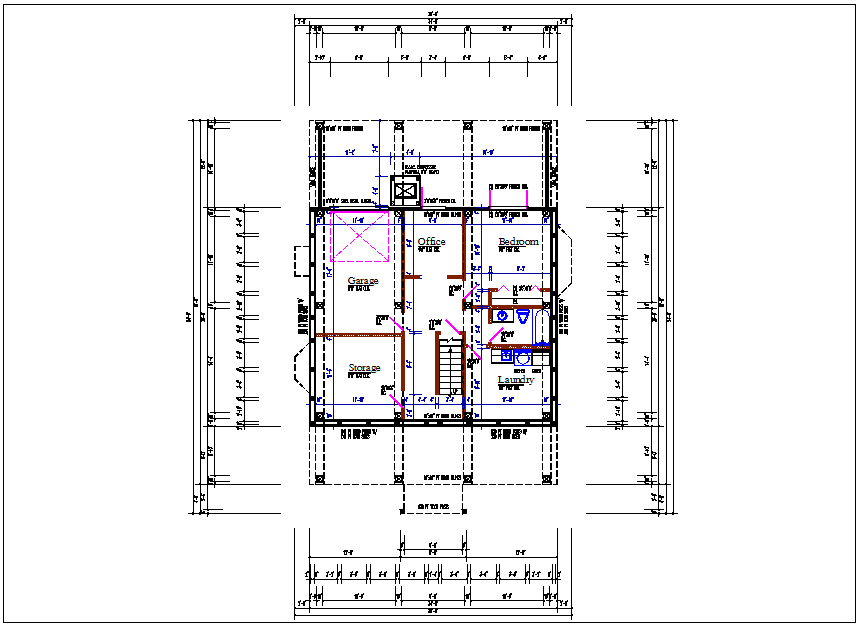 House plan view detail dwg file