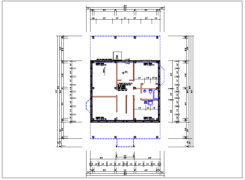 House plan view detail dwg file