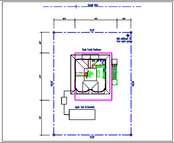 House plan view detail dwg file