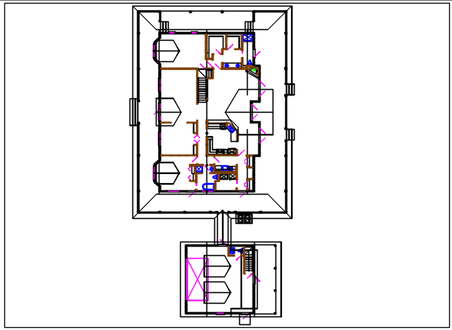 House plan view detail dwg file