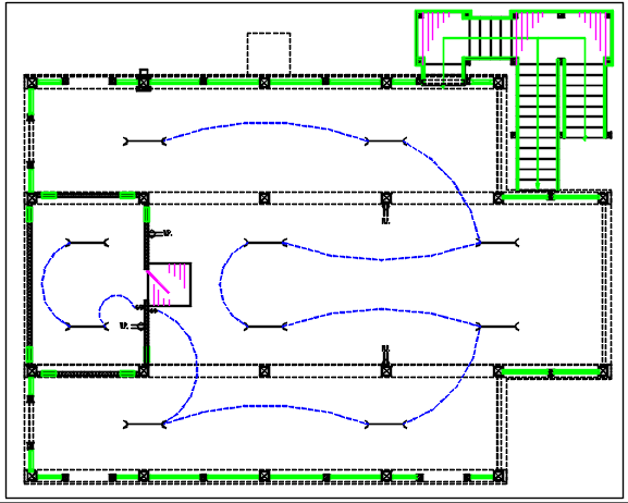 House plan view detail with electric plan layout dwg file