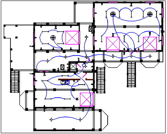 House plan view detail with electric plan layout dwg file