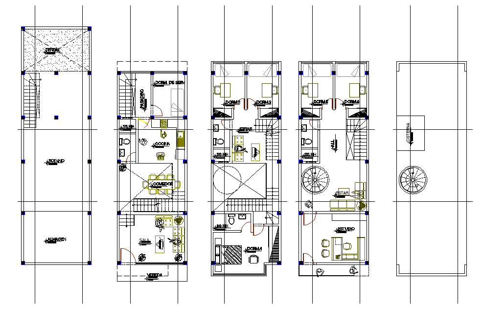 House planning detail dwg file