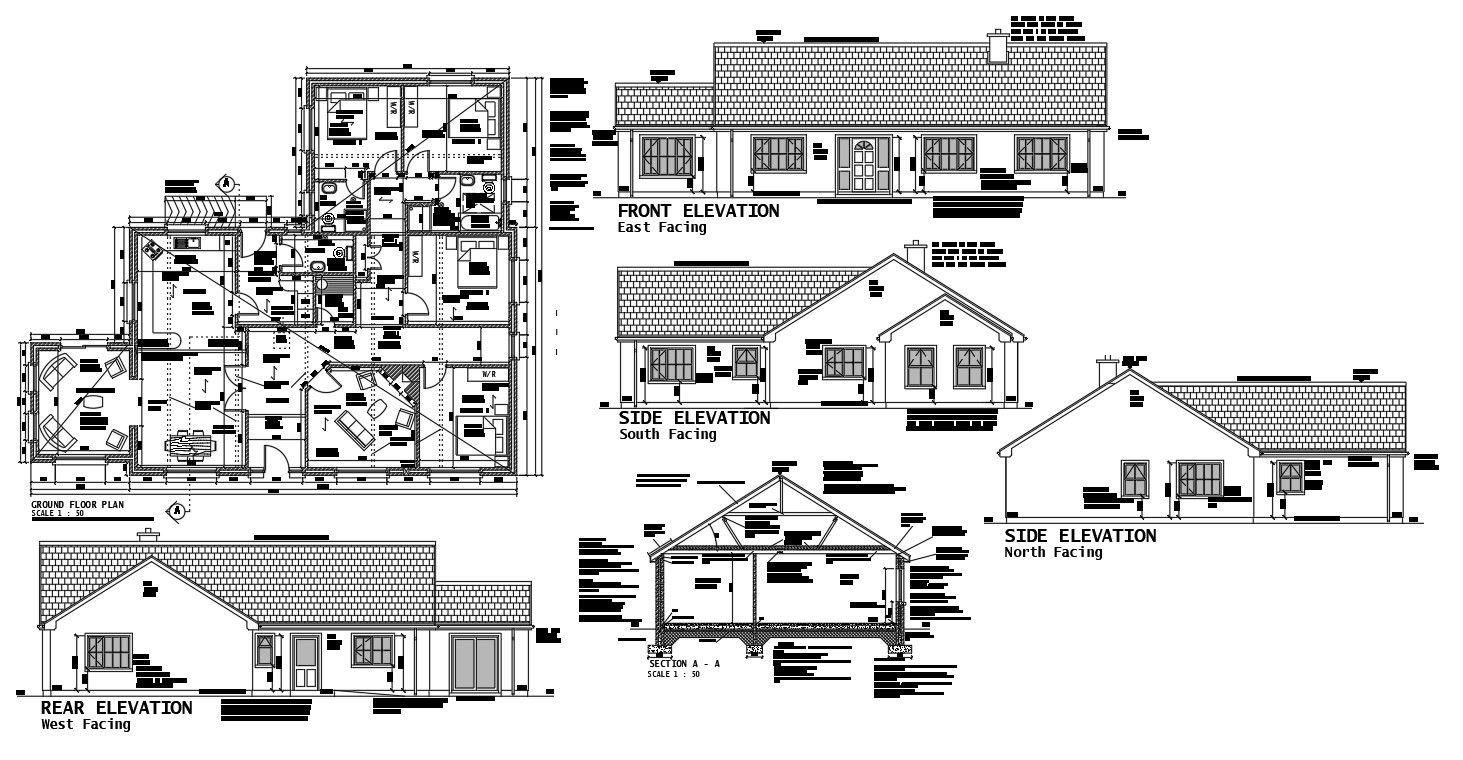 House projects Design of DWG file 