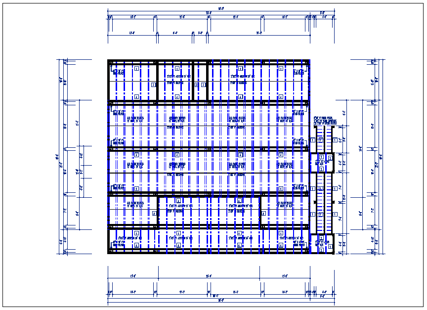 House roof plan view, foundations of column plan layout detail dwg file