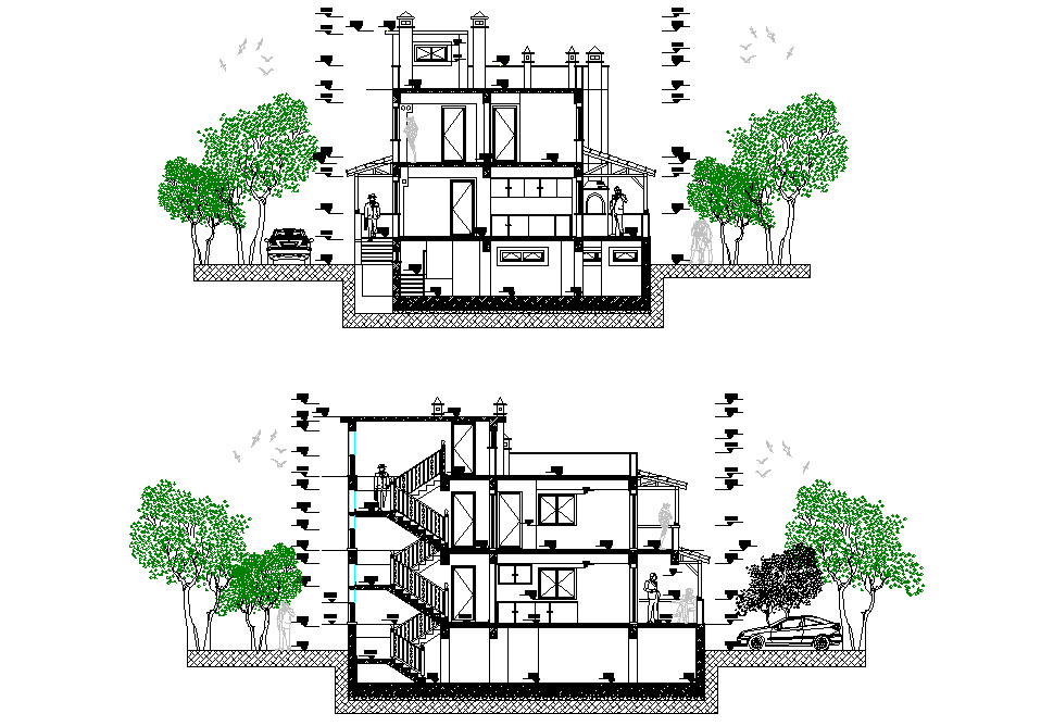 House section plan autocad file