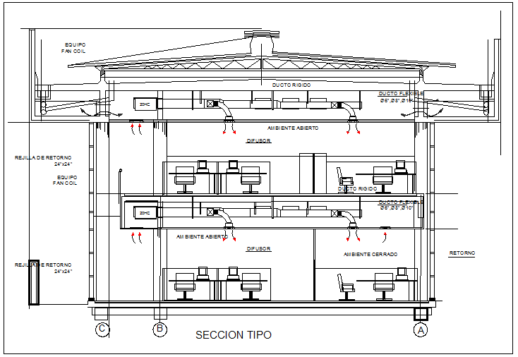 House section view detail dwg file