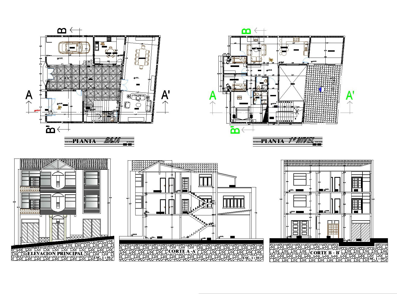 House three plants autoacd file