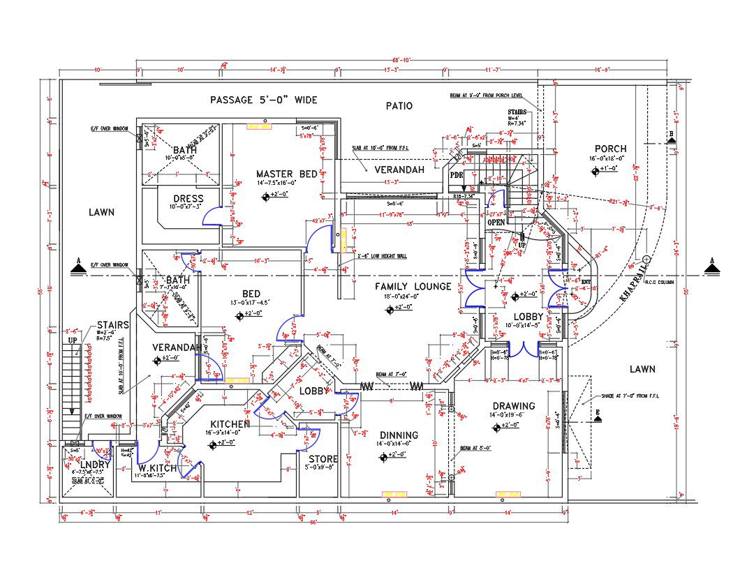House Architecture Plan AutoCAD Drawing Download DWG File