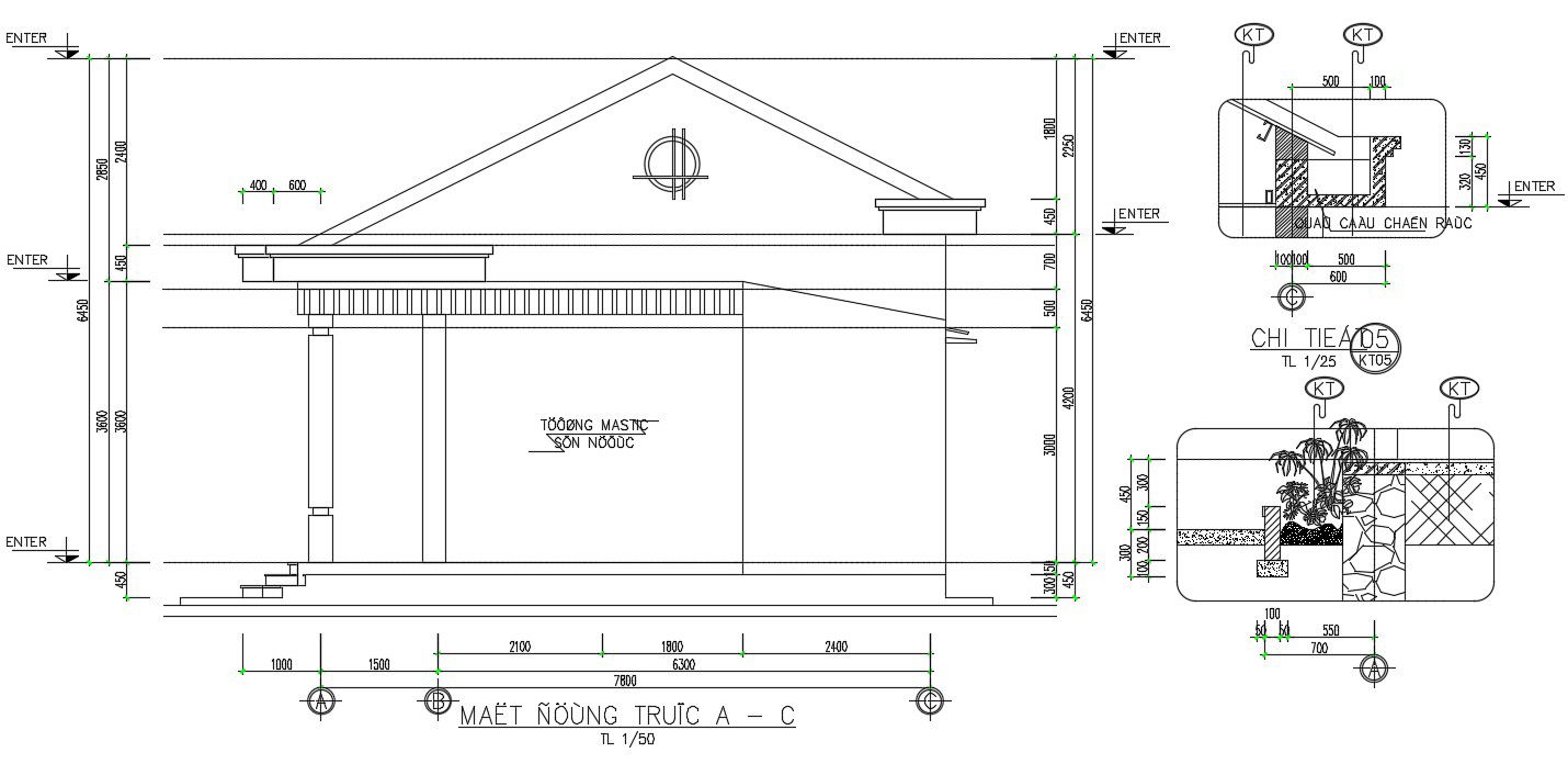 House Building 2d Section Drawing Download Free DWG File