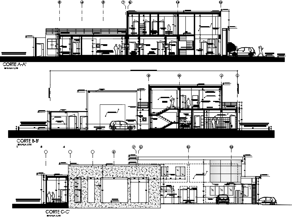 House Building Architecture Section CAD Drawing DWG File