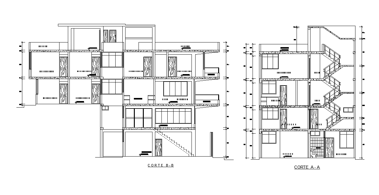 House Building AutoCAD Section CAD Drawing Download DWG File