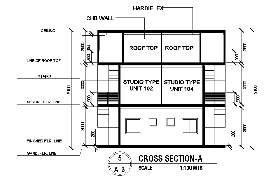 House Building Cross Section AutoCAD Drawing DWG File 