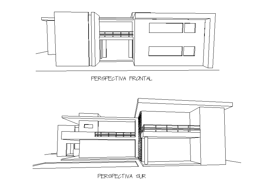 House Building Isometrical Elevation Design Free Download DWG File