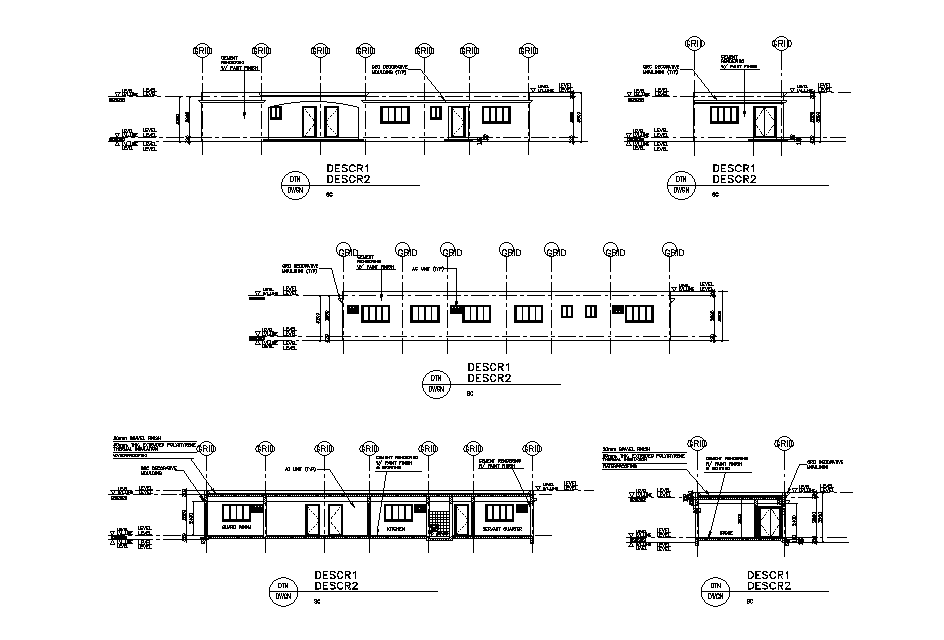 House Building Sectional Elevation Design Download DWG File