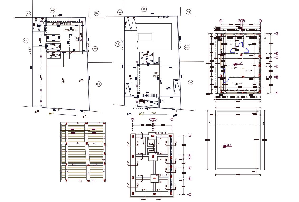 House Construction Center Line Plan With Site Plot Design