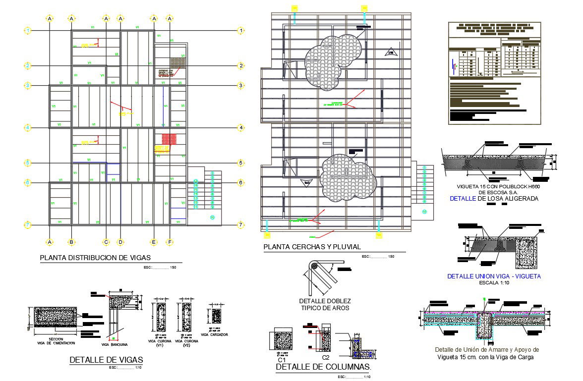 House Construction Column Beam Plan CAD drawing