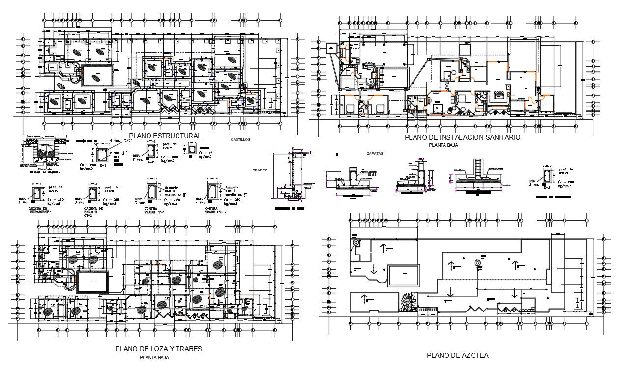 House Construction Plan And Girder Plan AutoCAD File