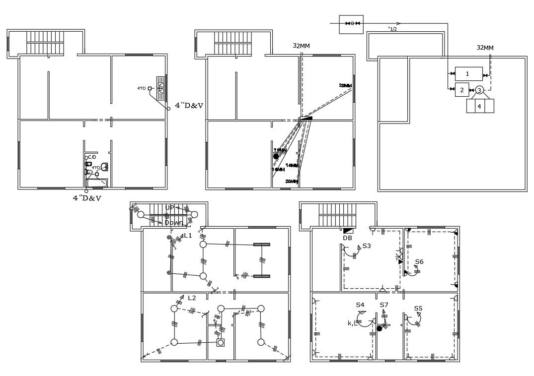House Electrical And Plumbing Layout Plan DWG file