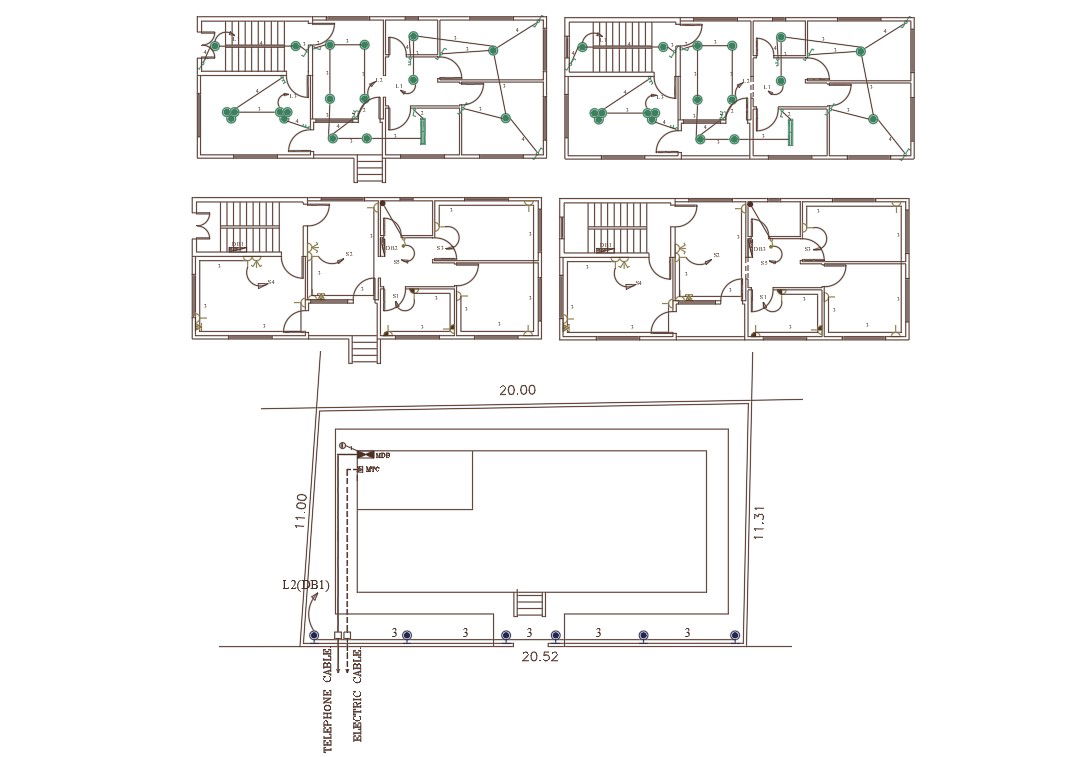 House Electrical Layout Plan Design DWG File