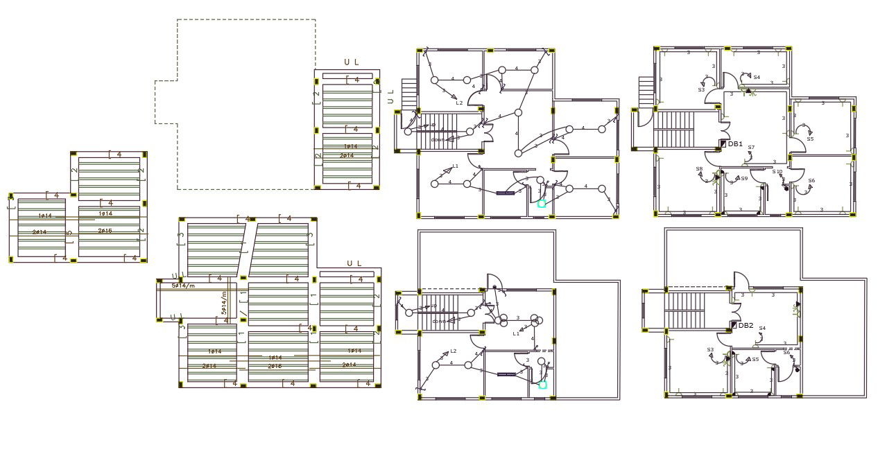 House Electrical Wiring And Construction Plan DWG File