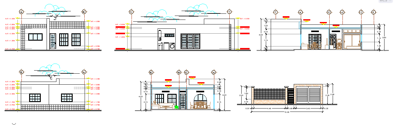 House Elevation And Section DWG File.