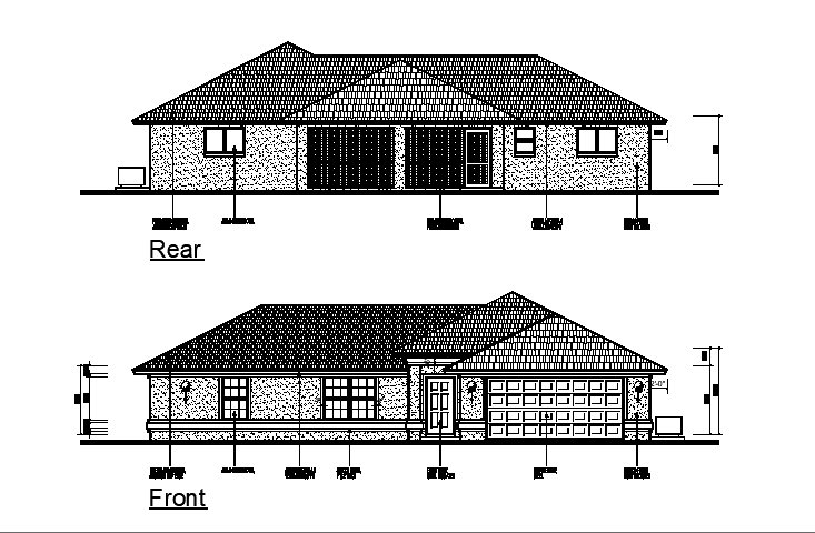House Elevation AutoCAD Drawing File Download
