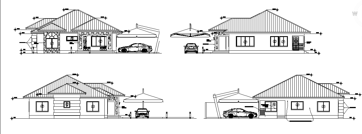 House Elevations AutoCAD Layout Download