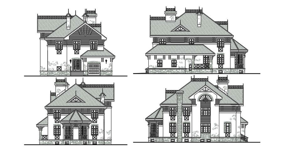 House Elevations CAD Layout Download