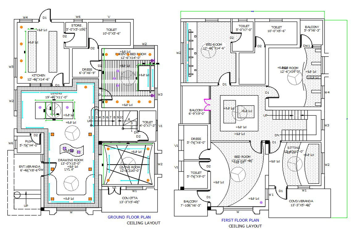 House False Ceiling Layout Plan AutoCAD Drawing DWG File