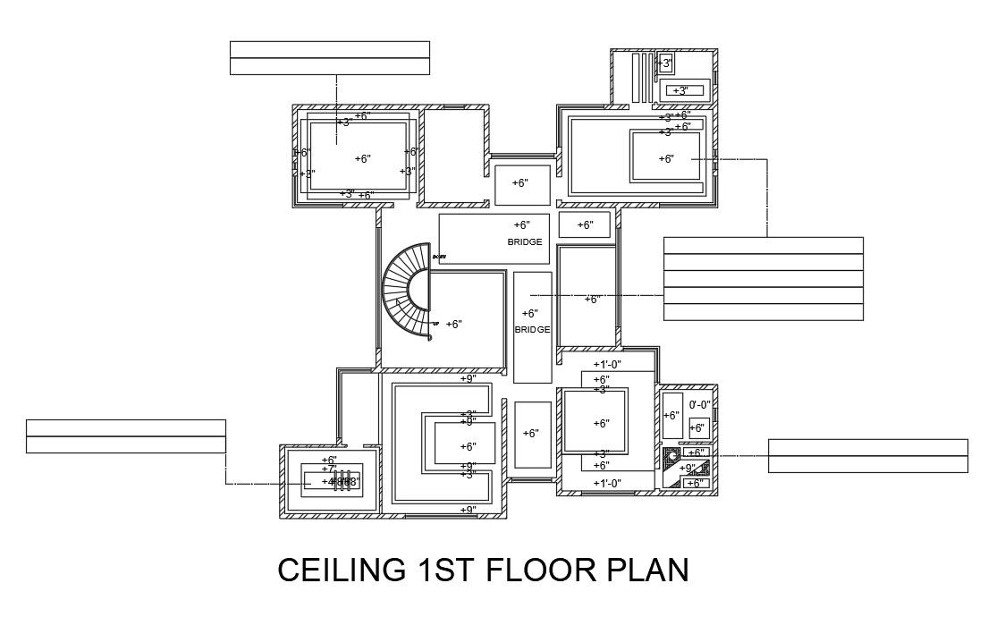 House First Floor Ceiling Layout Plan Drawing DWG File
